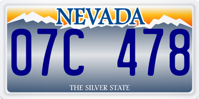 NV license plate 07C478