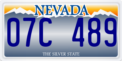 NV license plate 07C489