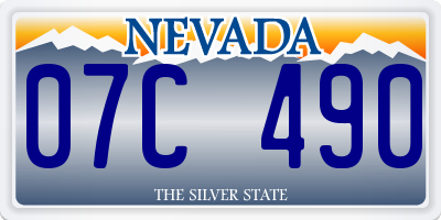 NV license plate 07C490