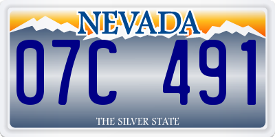 NV license plate 07C491