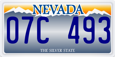 NV license plate 07C493