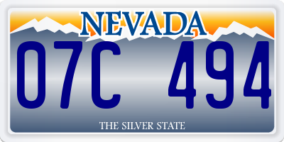 NV license plate 07C494