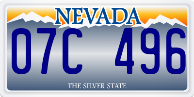 NV license plate 07C496