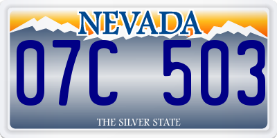 NV license plate 07C503