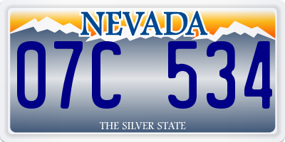 NV license plate 07C534