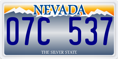 NV license plate 07C537