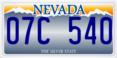 NV license plate 07C540