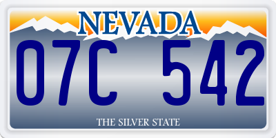 NV license plate 07C542