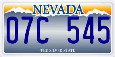NV license plate 07C545