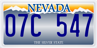 NV license plate 07C547