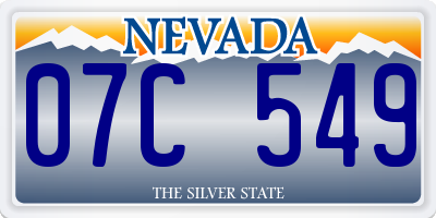 NV license plate 07C549