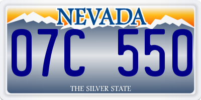 NV license plate 07C550