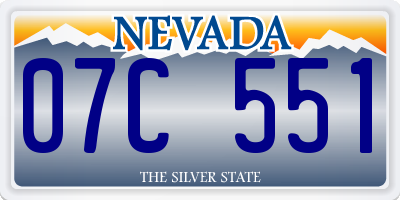 NV license plate 07C551