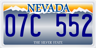 NV license plate 07C552