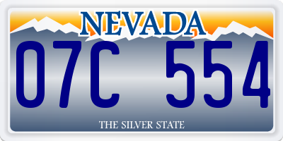 NV license plate 07C554