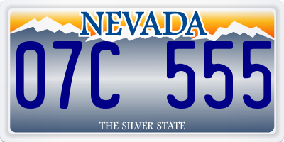 NV license plate 07C555