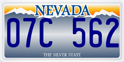 NV license plate 07C562