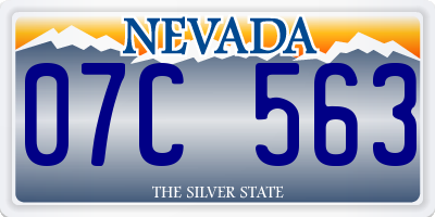 NV license plate 07C563