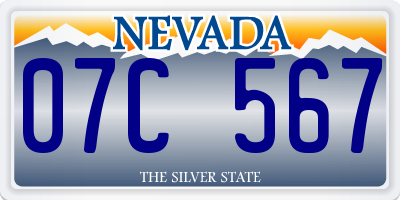 NV license plate 07C567