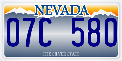 NV license plate 07C580