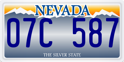 NV license plate 07C587