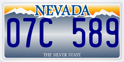 NV license plate 07C589