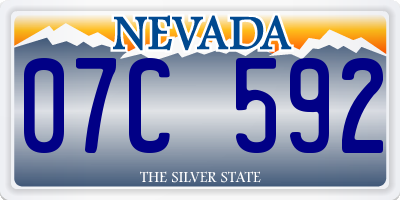 NV license plate 07C592