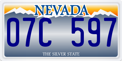 NV license plate 07C597