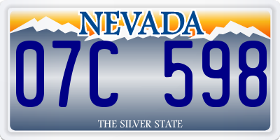 NV license plate 07C598