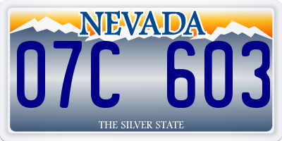 NV license plate 07C603