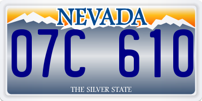 NV license plate 07C610