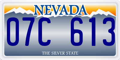 NV license plate 07C613