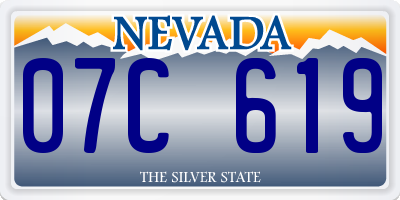 NV license plate 07C619