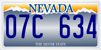 NV license plate 07C634