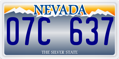 NV license plate 07C637