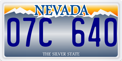 NV license plate 07C640