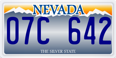 NV license plate 07C642