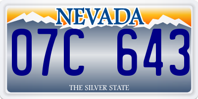 NV license plate 07C643