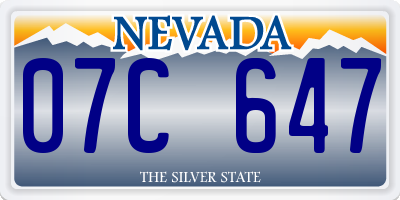 NV license plate 07C647