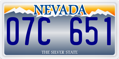 NV license plate 07C651
