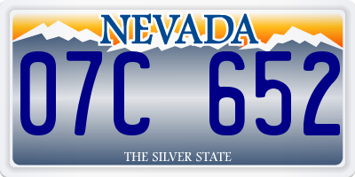 NV license plate 07C652