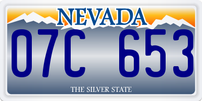 NV license plate 07C653