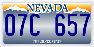 NV license plate 07C657