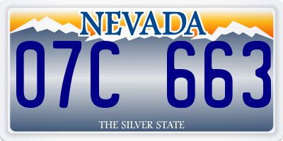 NV license plate 07C663