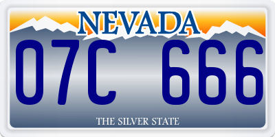 NV license plate 07C666