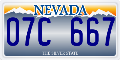 NV license plate 07C667