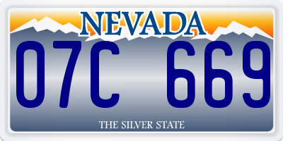 NV license plate 07C669