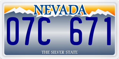 NV license plate 07C671