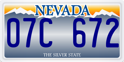 NV license plate 07C672