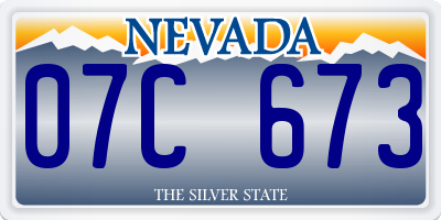 NV license plate 07C673